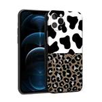 For iPhone 12 Pro Max Precision Hole Shockproof Protective Case(Leopard + Milk Cow)