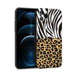 For iPhone 12 Pro Max Precision Hole Shockproof Protective Case(Leopard + Zebra)