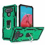 For LG K51 Cool Armor PC + TPU Shockproof Case with 360 Degree Rotation Ring Holder(Dark Green)