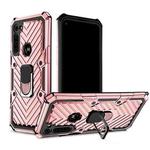 For Motorola Moto G Stylus Cool Armor PC + TPU Shockproof Case with 360 Degree Rotation Ring Holder(Rose Gold)