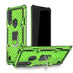 For Motorola Moto G8 Power Lite Cool Armor PC + TPU Shockproof Case with 360 Degree Rotation Ring Holder(Green)