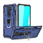 For OPPO A9 (2020) Cool Armor PC + TPU Shockproof Case with 360 Degree Rotation Ring Holder(Blue)