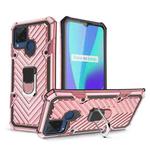 For OPPO Realme C15 Cool Armor PC + TPU Shockproof Case with 360 Degree Rotation Ring Holder(Rose Gold)
