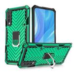 For Huawei Y9s Cool Armor PC + TPU Shockproof Case with 360 Degree Rotation Ring Holder(Dark Green)