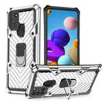 For Samsung Galaxy A21s Cool Armor PC + TPU Shockproof Case with 360 Degree Rotation Ring Holder(Silver)