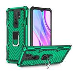 For Xiaomi Redmi 9 Cool Armor PC + TPU Shockproof Case with 360 Degree Rotation Ring Holder(Dark Green)