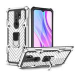 For Xiaomi Redmi 9 Cool Armor PC + TPU Shockproof Case with 360 Degree Rotation Ring Holder(Silver)