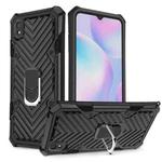 For Xiaomi Redmi 9A Cool Armor PC + TPU Shockproof Case with 360 Degree Rotation Ring Holder(Black)