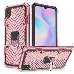 For Xiaomi Redmi 9A Cool Armor PC + TPU Shockproof Case with 360 Degree Rotation Ring Holder(Rose Gold)