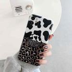 For iPhone 11 Precision Hole Shockproof Protective Case with Holder (Leopard + Milk Cow)