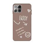 For iPhone 12 mini Enjoy Smiley Heart Pattern Shockproof TPU Case (Khaki)