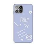 For iPhone 12 / 12 Pro Enjoy Smiley Heart Pattern Shockproof TPU Case(Light Purple)
