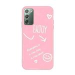 For Samsung Galaxy Note20 Enjoy Smiley Heart Pattern Shockproof TPU Case(Pink)