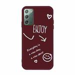 For Samsung Galaxy Note20 Enjoy Smiley Heart Pattern Shockproof TPU Case(Wine Red)