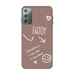For Samsung Galaxy Note20 Enjoy Smiley Heart Pattern Shockproof TPU Case(Khaki)