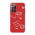 For Samsung Galaxy Note20 Ultra Enjoy Smiley Heart Pattern Shockproof TPU Case(Red)