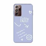 For Samsung Galaxy Note20 Ultra Enjoy Smiley Heart Pattern Shockproof TPU Case(Light Purple)