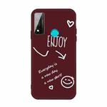 For Huawei P Smart 2020 Enjoy Smiley Heart Pattern Shockproof TPU Case(Wine Red)
