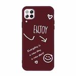 For Huawei P40 Lite 4G Enjoy Smiley Heart Pattern Shockproof TPU Case(Wine Red)