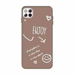 For Huawei P40 Lite 4G Enjoy Smiley Heart Pattern Shockproof TPU Case(Khaki)