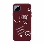 For Huawei Y5p (2020) Enjoy Smiley Heart Pattern Shockproof TPU Case(Wine Red)