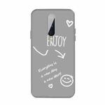 For OnePlus 8 Enjoy Smiley Heart Pattern Shockproof TPU Case(Grey)
