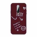 For OnePlus 8 Enjoy Smiley Heart Pattern Shockproof TPU Case(Wine Red)