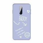 For OnePlus 8 Enjoy Smiley Heart Pattern Shockproof TPU Case(Light Purple)