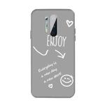 For OnePlus 8 Pro Enjoy Smiley Heart Pattern Shockproof TPU Case(Grey)