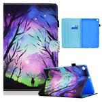 For Samsung Galaxy Tab A10.1 (2019) T510 Colored Drawing Horizontal Flip Leather Case with Holder & Card Slots(Starry Deer)