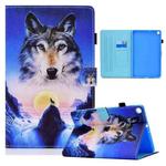 For Samsung Galaxy Tab A10.1 (2019) T510 Colored Drawing Horizontal Flip Leather Case with Holder & Card Slots(Wolf)