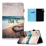 For Huawei MatePad T8 Colored Drawing Horizontal Flip Leather Case with Holder & Card Slots(Love)