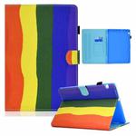 For Huawei MediaPad T5 10 Colored Drawing Horizontal Flip Leather Case with Holder & Card Slots(Rainbow)