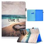 For Huawei MediaPad T5 10 Colored Drawing Horizontal Flip Leather Case with Holder & Card Slots(Love)