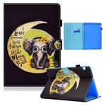 For Huawei MediaPad T5 10 Colored Drawing Horizontal Flip Leather Case with Holder & Card Slots(Moon Baby Elephant)