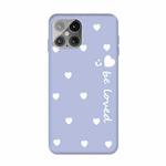 For iPhone 12 mini Small Smiley Heart Pattern Shockproof TPU Case (Light Purple)