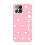 For iPhone 12 / 12 Pro Small Smiley Heart Pattern Shockproof TPU Case(Pink)