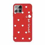 For iPhone 12 / 12 Pro Small Smiley Heart Pattern Shockproof TPU Case(Red)