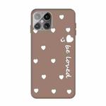 For iPhone 12 Pro Max Small Smiley Heart Pattern Shockproof TPU Case(Khaki)