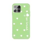 For iPhone 12 Pro Max Small Smiley Heart Pattern Shockproof TPU Case(Green)