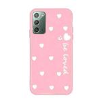 For Samsung Galaxy Note20 Small Smiley Heart Pattern Shockproof TPU Case(Pink)