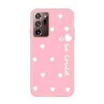 For Samsung Galaxy Note20 Ultra Small Smiley Heart Pattern Shockproof TPU Case(Pink)