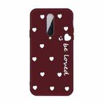 For OnePlus 8 Small Smiley Heart Pattern Shockproof TPU Case(Wine Red)