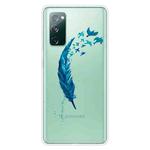For Samsung Galaxy S20 FE Shockproof Painted Transparent TPU Protective Case(Feather)