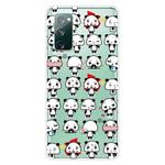 For Samsung Galaxy S20 FE Shockproof Painted Transparent TPU Protective Case(Mini Panda)