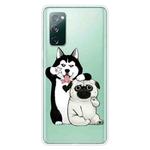For Samsung Galaxy S20 FE Shockproof Painted Transparent TPU Protective Case(Selfie Dog)