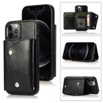 For iPhone 12 / 12 Pro Shockproof PU + TPU Leather Case with Card Slots & Holder & Photo Frame & Wallet & Lanyard(Black)