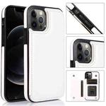 For iPhone 12 / 12 Pro Shockproof PU + TPU Leather Case with Card Slots & Holder & Photo Frame & Wallet(White)