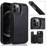 For iPhone 12 Pro Max Shockproof PU + TPU Leather Case with Card Slots & Holder & Photo Frame & Wallet(Black)