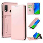 For Huawei P Smart 2020 Strong Magnetism Liquid Feel Horizontal Flip Leather Case with Holder & Card Slots & Wallet(Rose Gold)